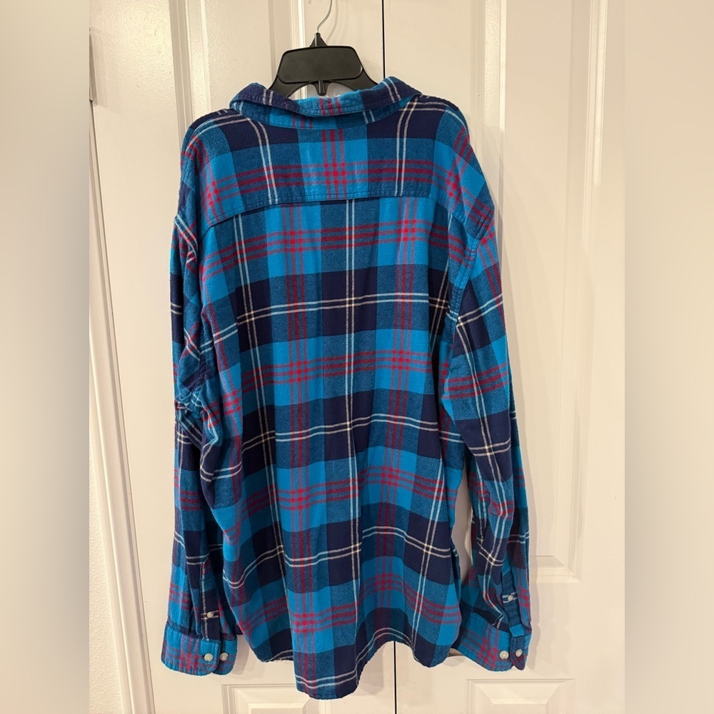 Men's Multicolor Plaid Flannel Button Down Shirt XXL - Picture 2 of 4